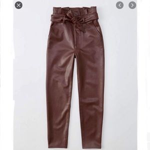 Faux Leather Paperbag Pants - Abercrombie & Fitch